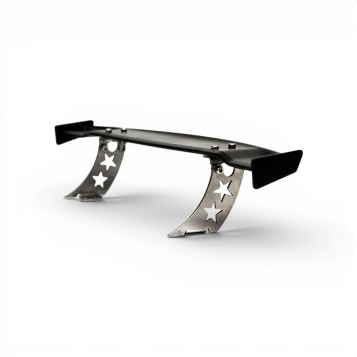 Support d'ailerons supérieur STL3 en inox pour drone, compatible avec la customisation SRC Sideways RC, solide et précis.
