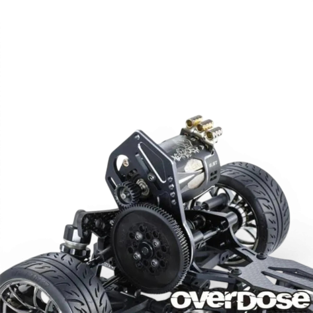 Support moteur supérieur pour Galm, pièce détachée Overdose, montre la pièce en métal avec fixation pour moteur.