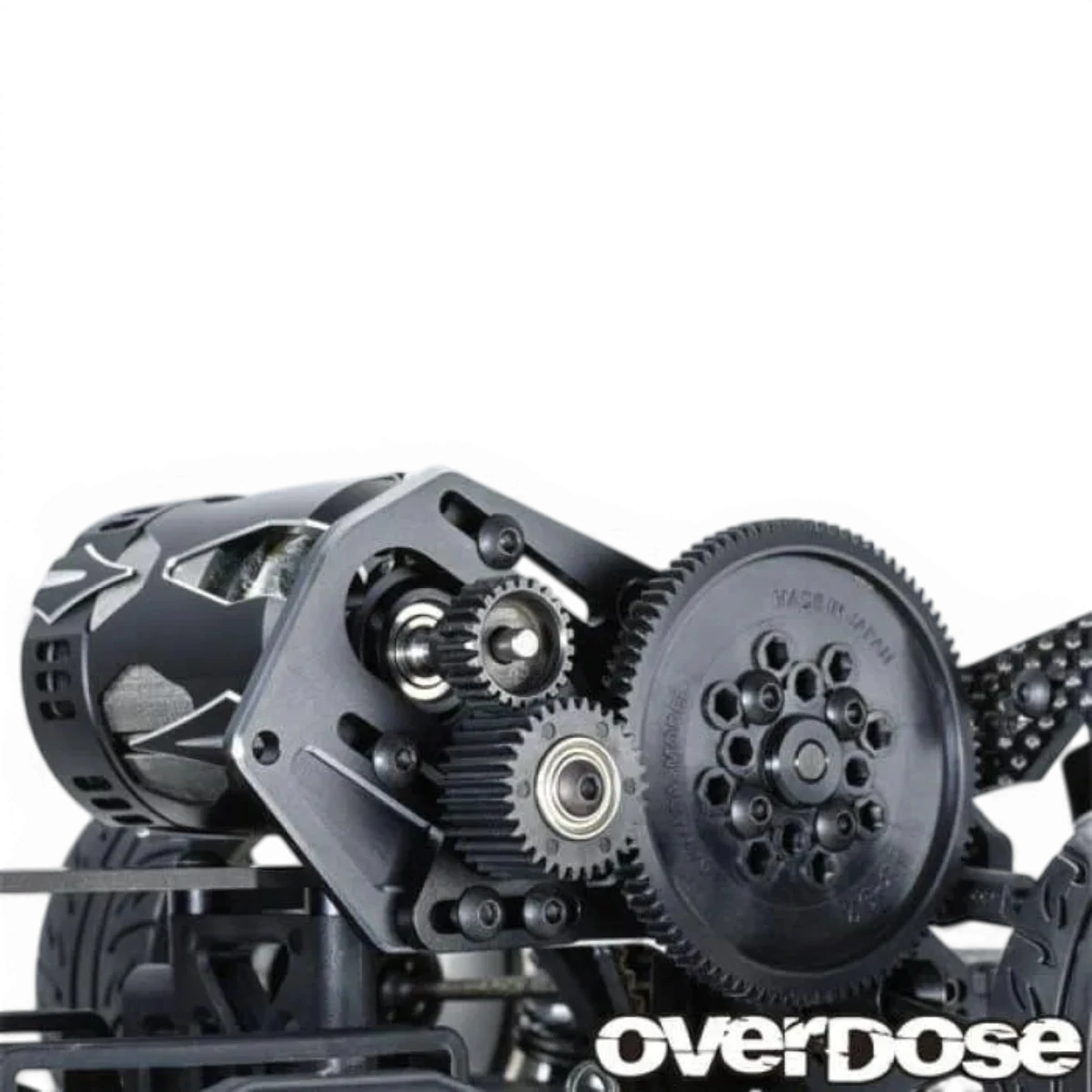Support moteur supérieur pour Galm, pièce détachée Overdose, visible avec fixation robuste et design précis pour réparation de véhicule.