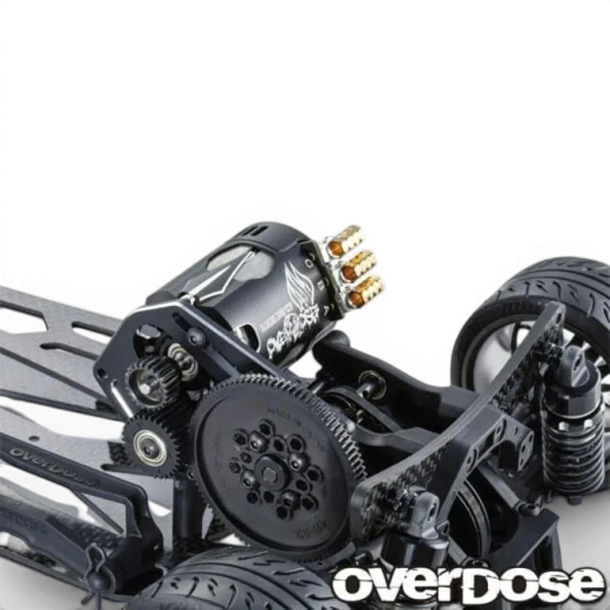 Support moteur haut pour Galm, pièce détachée de la marque Overdose, montrant le support en métal avec fixation.