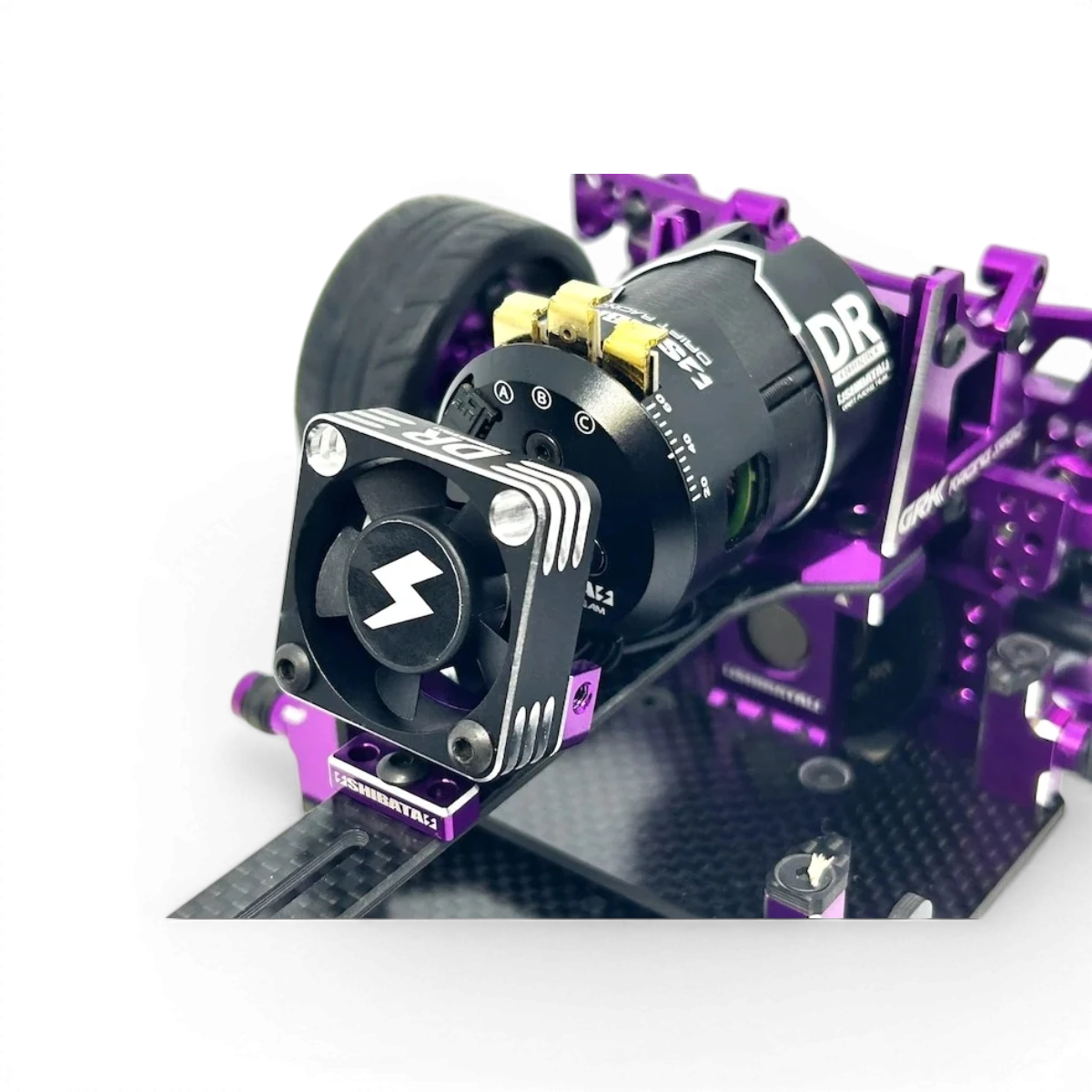 Support multi-ventilateur SHIBATA Ver.2, pièce détachée pour montage de ventilateurs, en métal noir avec fixation robuste.