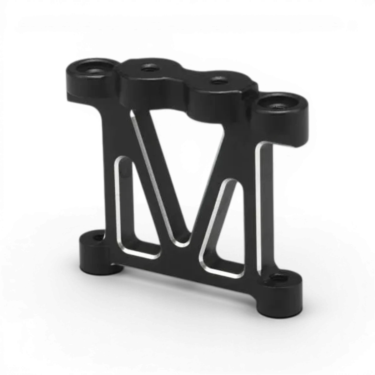 Support de platine supérieur en aluminium YD-2 pour pièces détachées Team Yokomo, montre la pièce avec finition en aluminium.