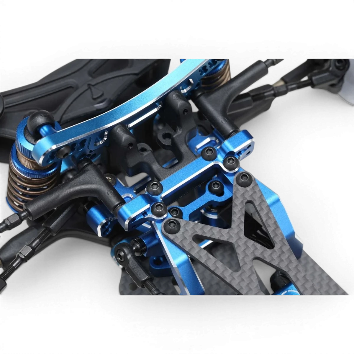 Triangles supérieurs en aluminium bleu pour support, pièces détachées de la marque Team Yokomo, pour modèle de RC.
