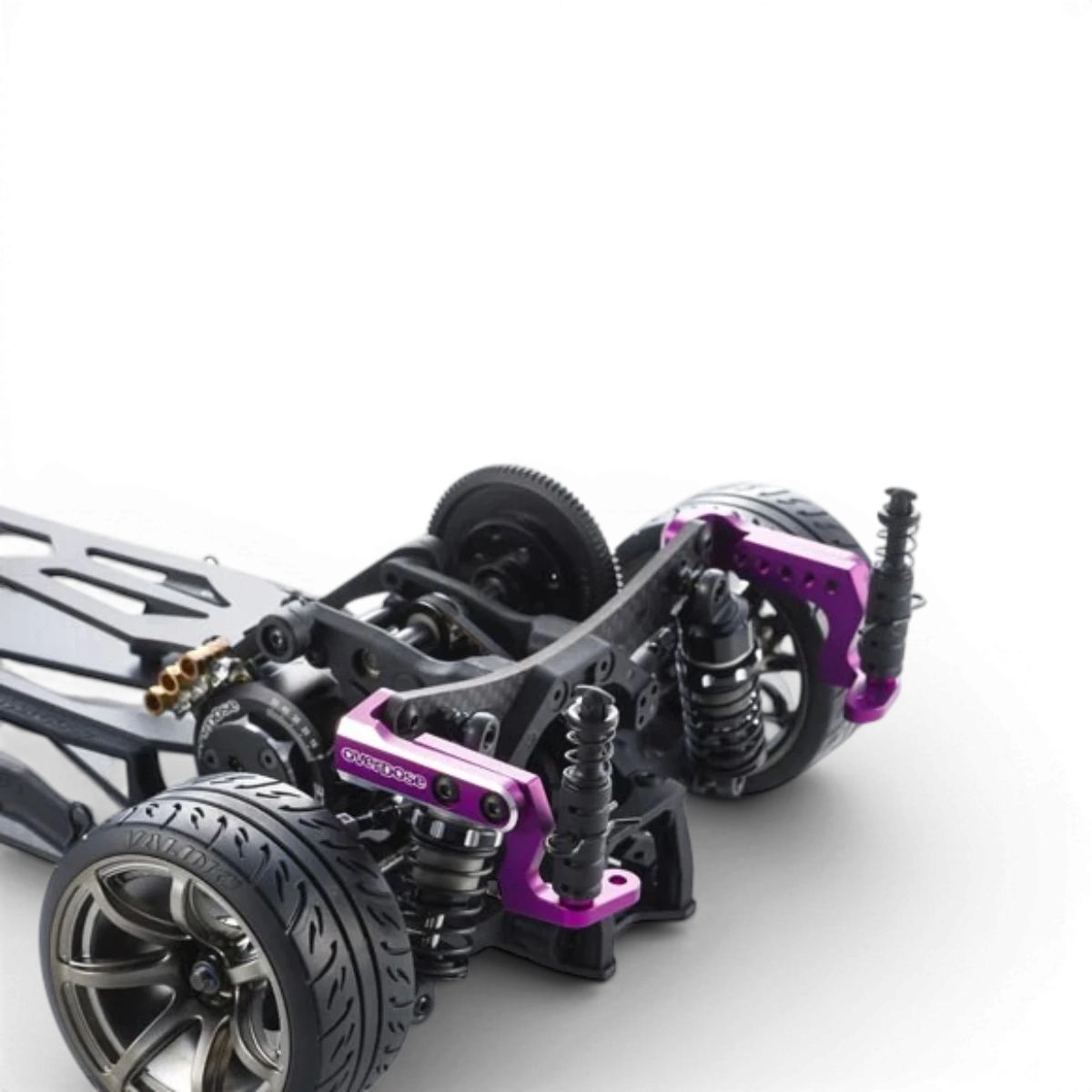 Support de carrosserie arrière en aluminium violet pour GALM, pièce détachée de marque Overdose, robuste et léger.