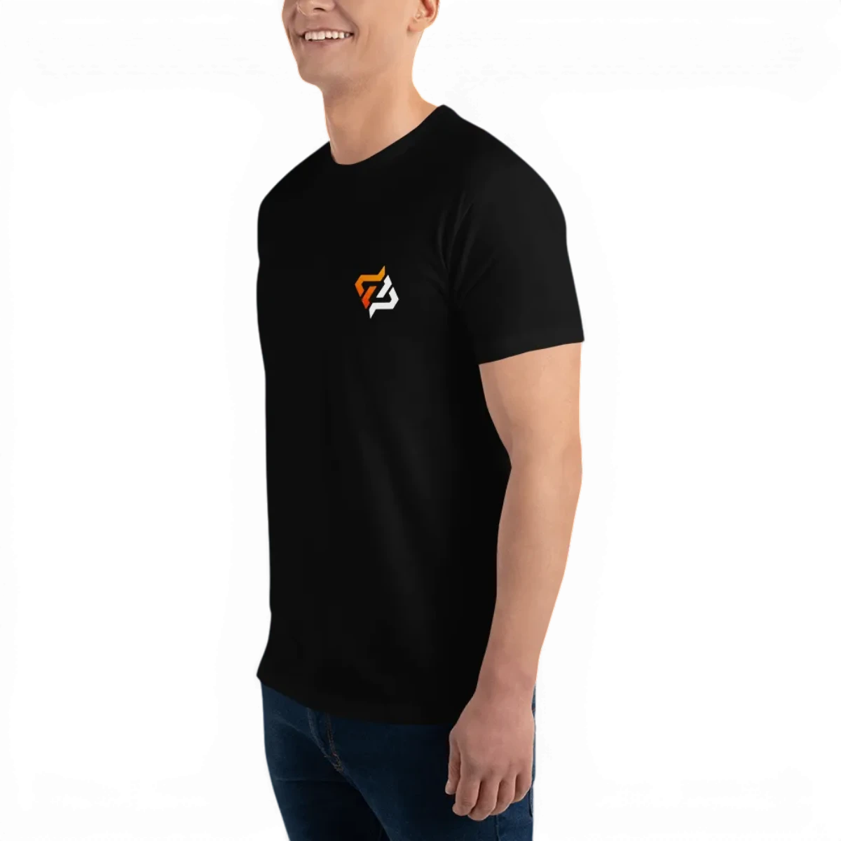 T-shirt DPZ 2024 de marque inconnue, vue de face avec logo et design moderne, en coton blanc pour homme.