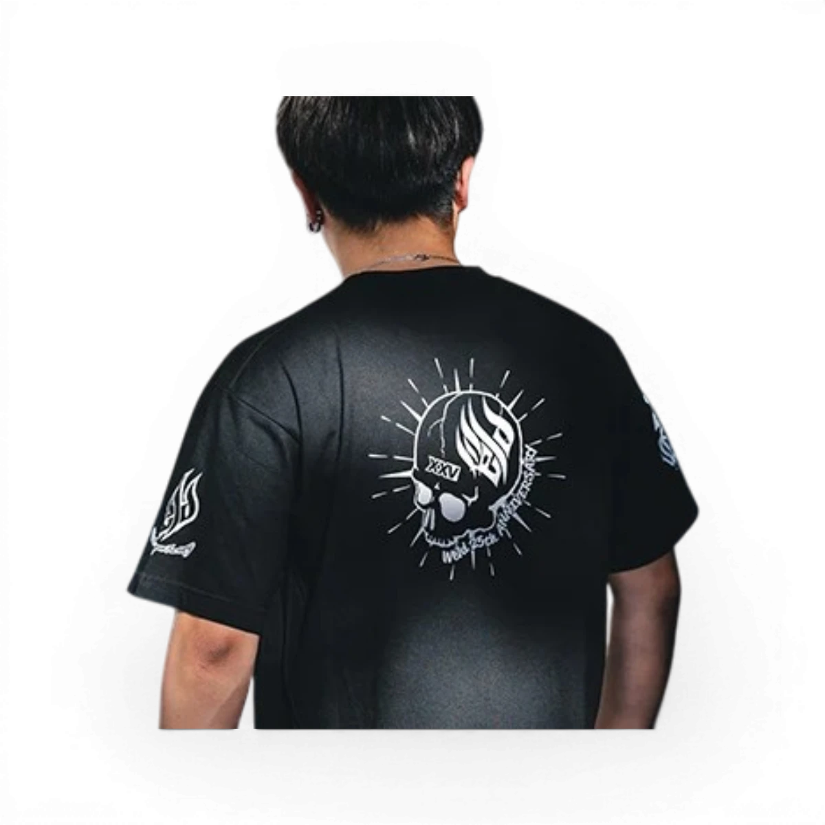 T-shirt Weld 25th Anniversary Overdose, vêtement de style décontracté avec logo, en coton noir, vue de face.