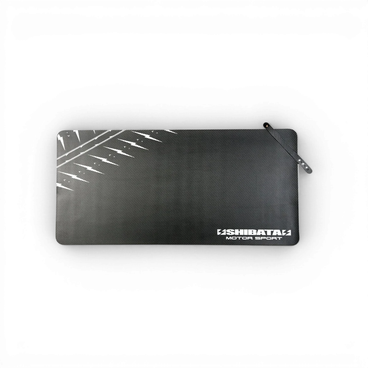 Tapis de pit SHIBATA MOTOR SPORT, accessoire robuste avec logo SHIBATA, conçu pour les pilotes de drift et de courses automobiles.