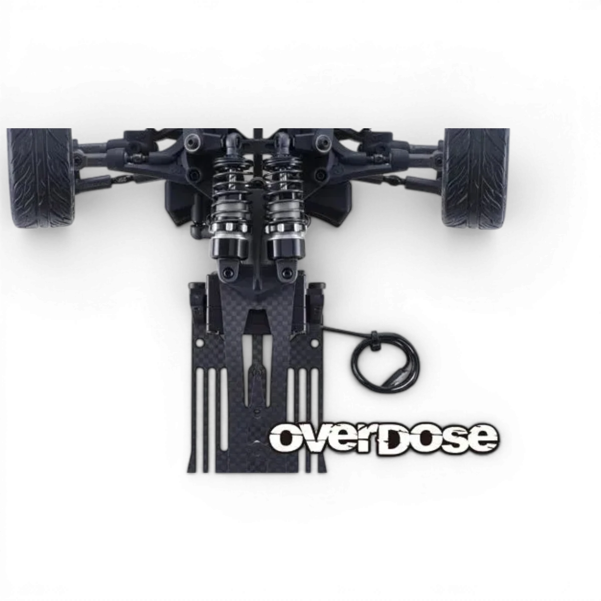 Plaque inférieure TC Flex Transrange Overdose, pièce détachée pour drone, en métal avec composants électroniques visibles.