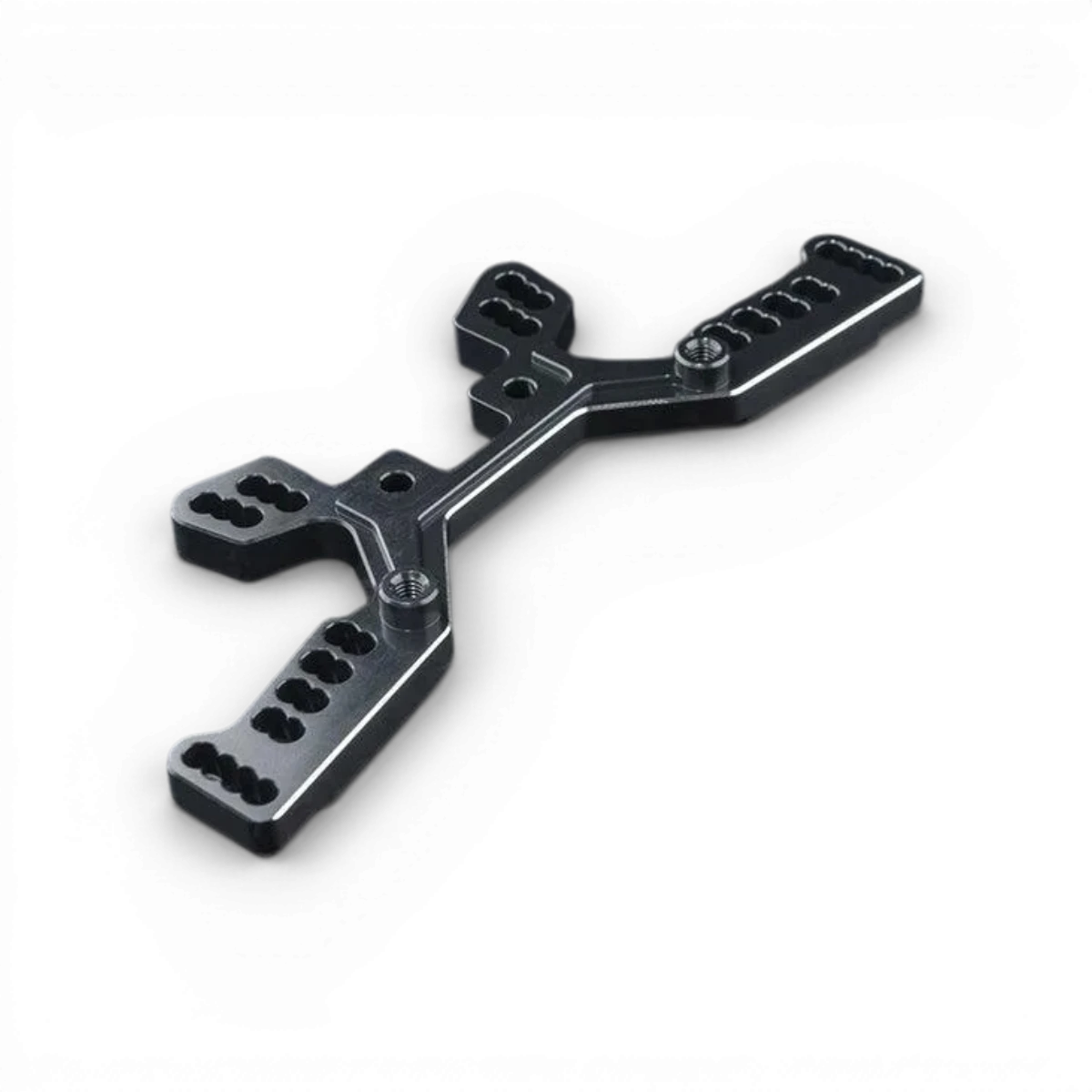 Amortisseur arrière en aluminium pour RMX M, pièce détachée de la marque Max Speed Technology, visible en détail.