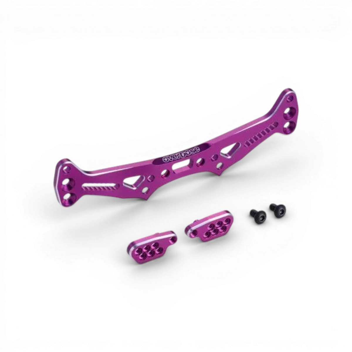 Tour amortisseur ES en aluminium de la marque Overdose, pièce détachée violette pour suspension.