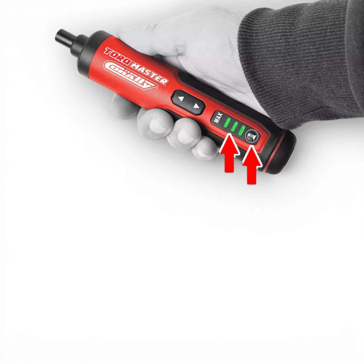Tournevis électrique sans fil digital Corally Torq Master 3,6V, outil d'outillage avec écran numérique et design compact.