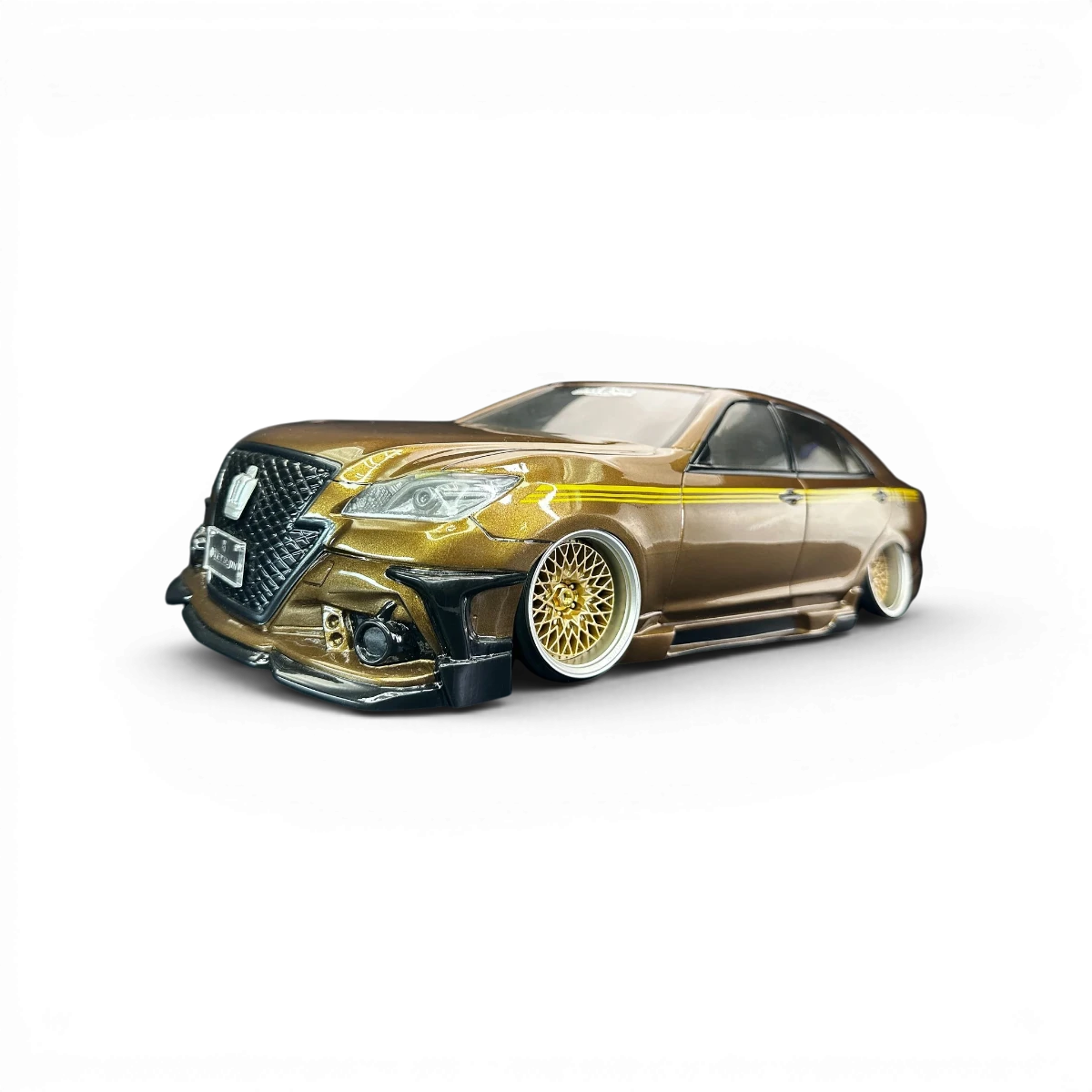 Modèle de carrosserie Toyota 21Crown Tetsujin, voiture miniature détaillée avec finition précise, vue de face.