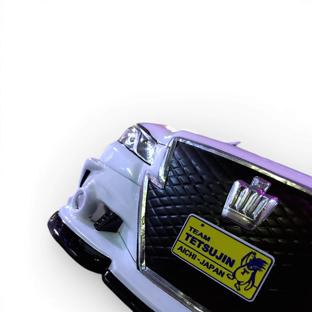 Modèle de carrosserie Toyota 21Crown Tetsujin, vue détaillée du véhicule en plastique avec logo et finitions.