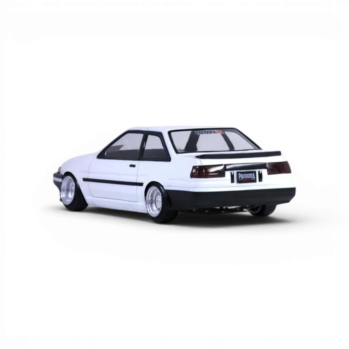 Modèle de voiture Toyota AE86 Trueno 2 portes de Pandora RC, carrosserie miniature réaliste pour collection ou modélisme.