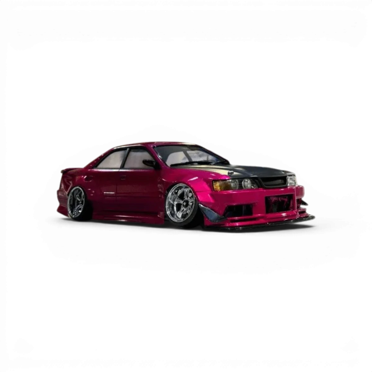 Carrosserie Toyota Chaser JZX100 Kazama Auto de Addiction RC Design, vue de face avec détails de la finition.