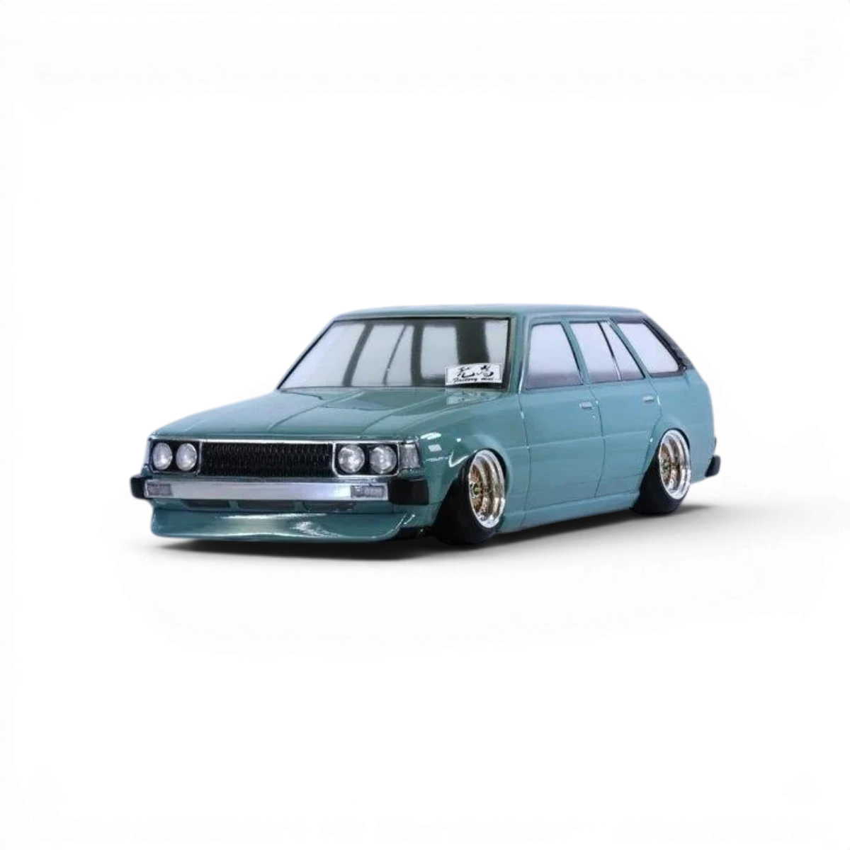 Voiture Toyota Corolla Van KE70 Pandora RC, carrosserie pour modèle réduit, vue de face avec détails de la carrosserie.