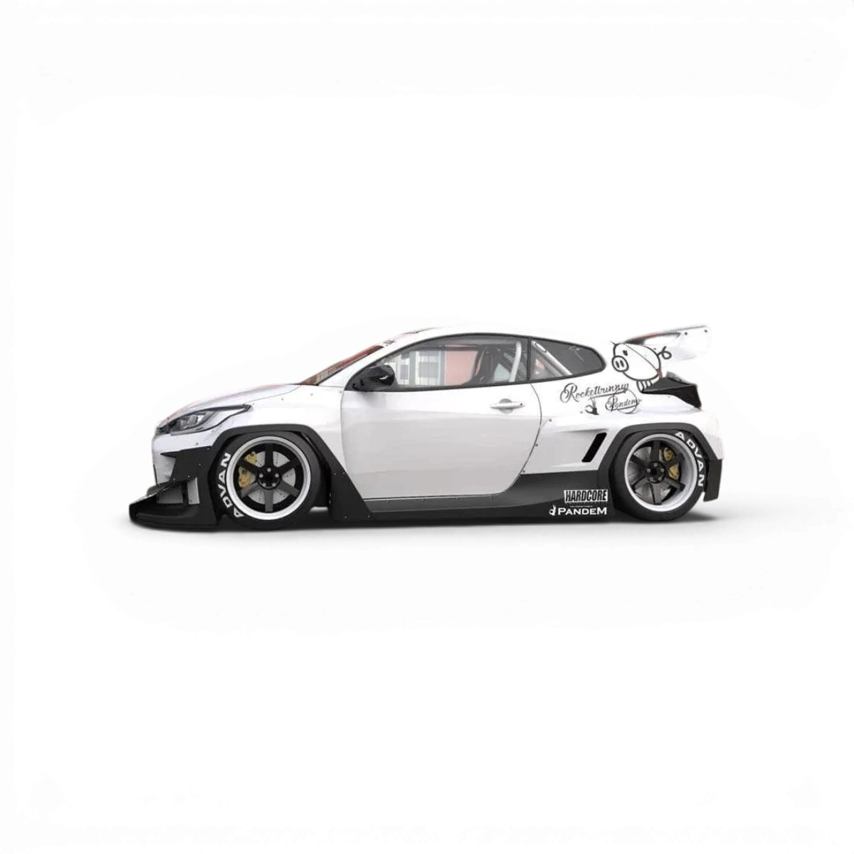 Carrosserie pour Toyota Yaris PANDEM GXPA16 par Addiction RC Design, finition détaillée et design réaliste.