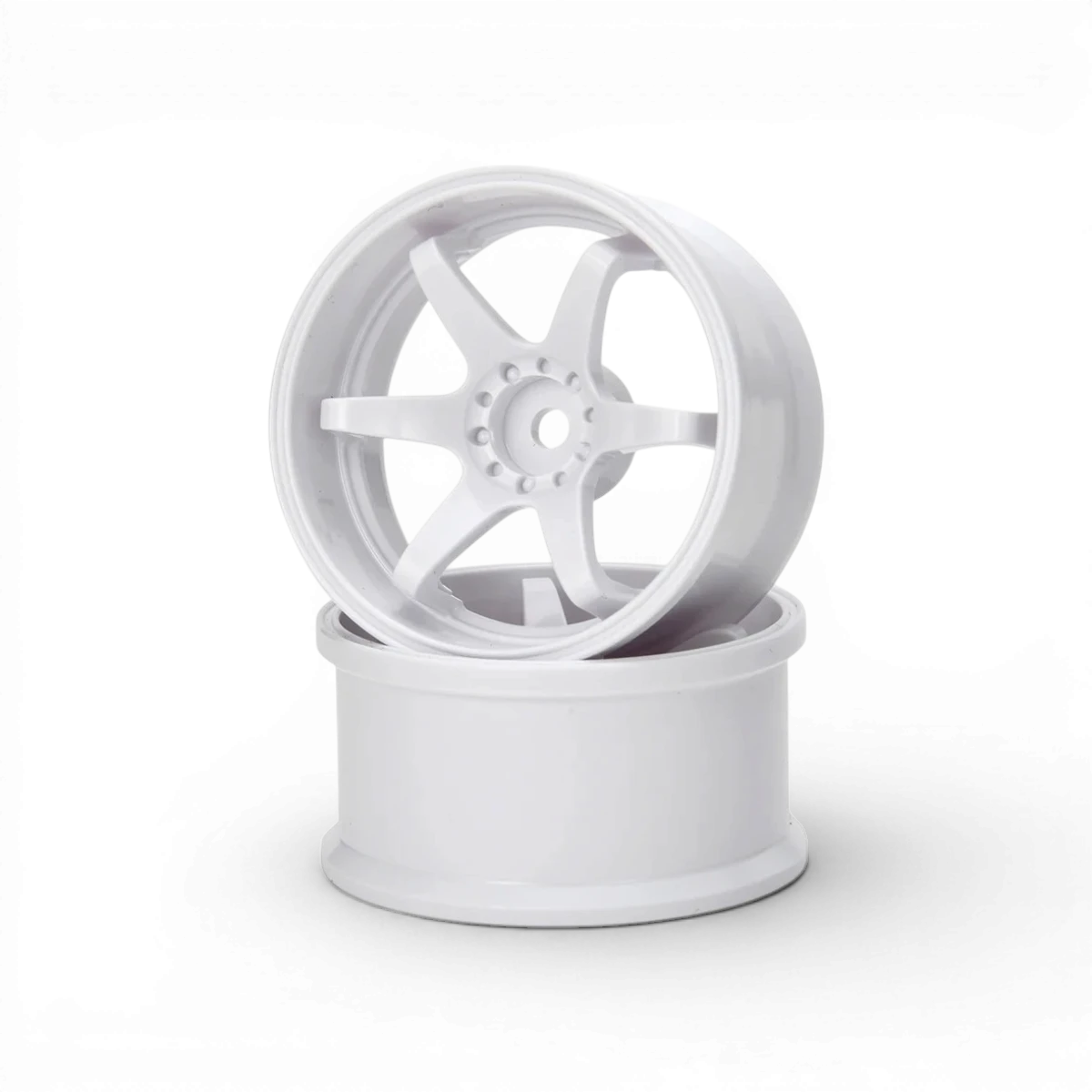 Jantes G-force Hayate N-6 Drift Blanches, roues de drift avec décalage +8, visibles en gros plan sur l'image.