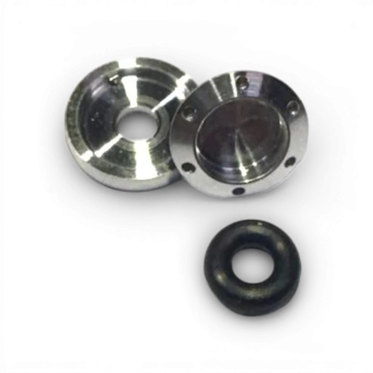 Trappe à essence usinée en aluminium universelle pour personnalisation, fabriquée par Addiction RC Design, visible sur l'image.