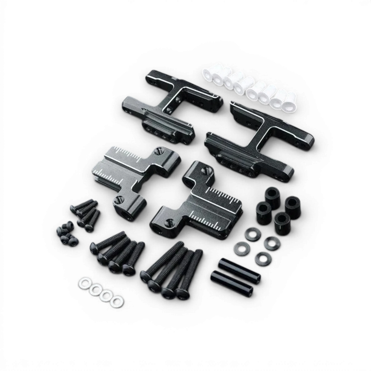 Triangles arrière en aluminium Max Speed Technology pour pièces détachées, montés sur un modèle de drift.