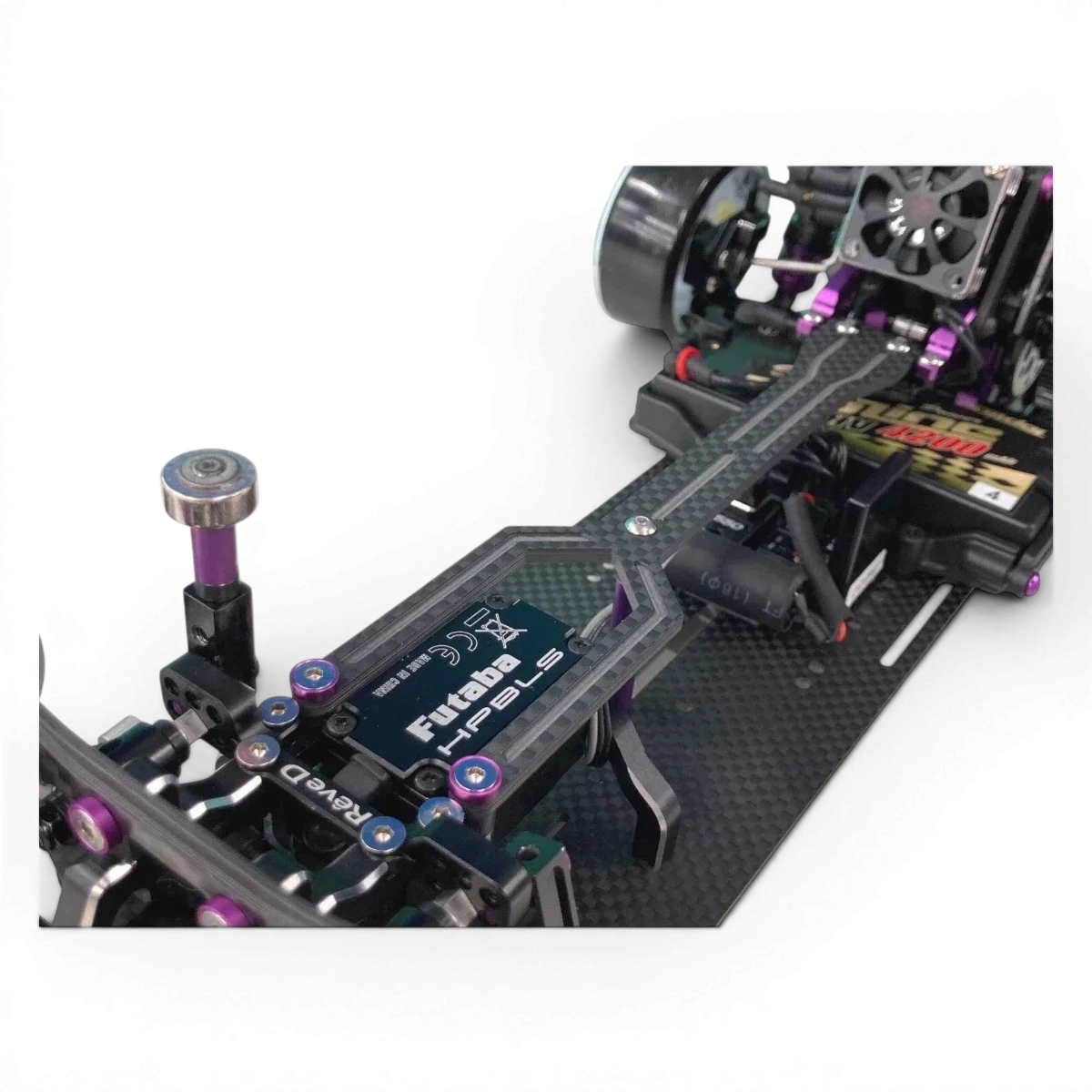 Upper Deck pour conversion à courroie série YD-2 pour RC Drift Topline, compatible avec série YD-2, en plastique noir.