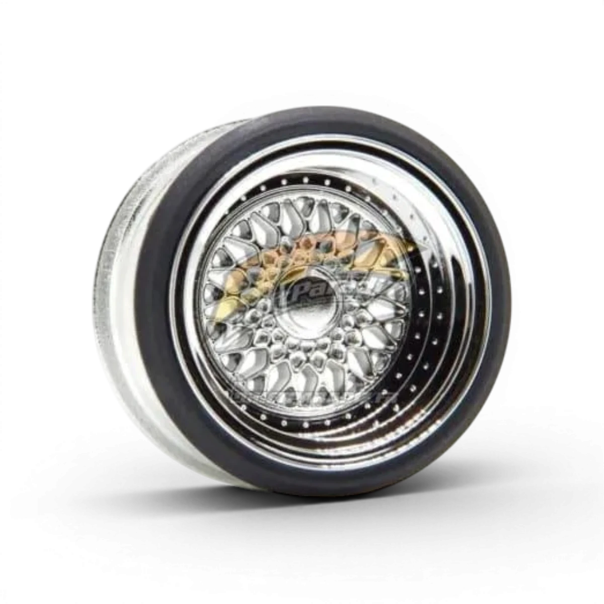Jantes Scale Dynamics V16D BBS RS chromées avec décalage de 13 mm, largeur réelle de 9,5 mm, vue de face.