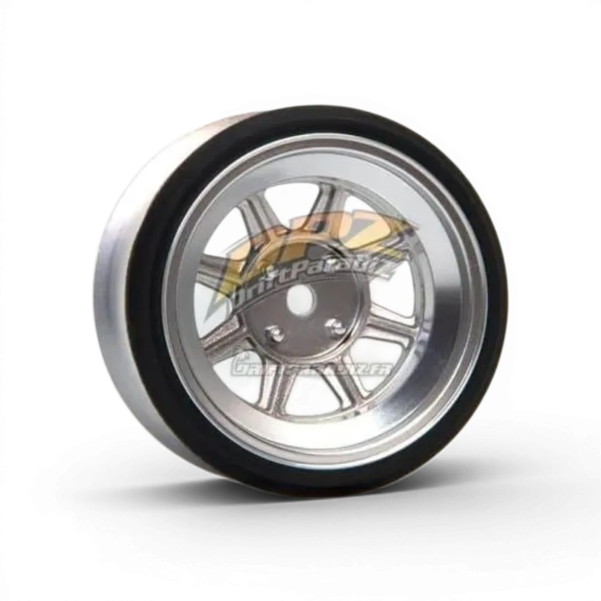 Jantes V16D Hayashi Street en aluminium gris avec décalage de 9 mm, 5,5 mm réel, par Scale Dynamics.