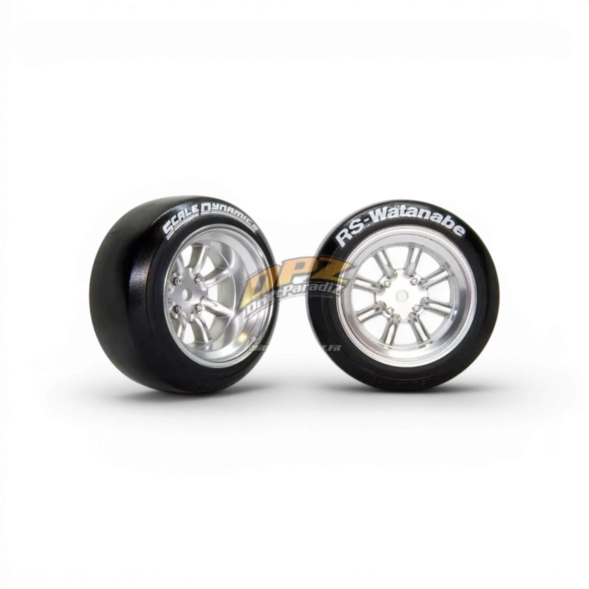 Jantes V16D RS Watanabe en aluminium gris avec décalage de 12mm, largeur réelle de 8,5mm, pour voitures de marque Scale Dynamics.