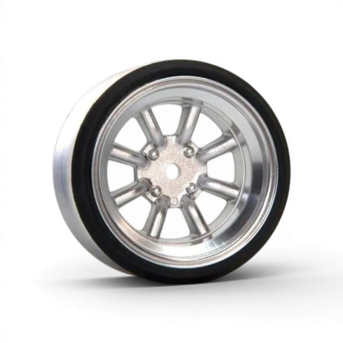 Jantes V16D RS Watanabe en aluminium gris avec décalage de 9mm, 5,5mm réel, pour voitures, marque Scale Dynamics.