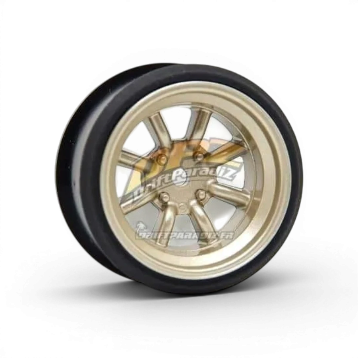 Jantes V16D RS Watanabe Scale Dynamics avec décalage de +9mm, finition Or, 5,5 mm réel, pour voitures de sport.