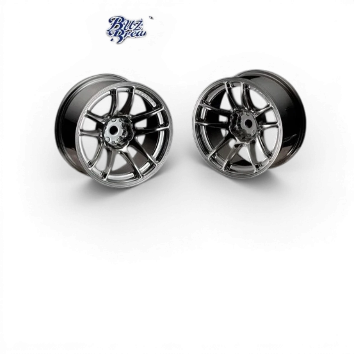 Roues Valino N820S 26mm Chrome gris avec finition Off+7, conçues par BuzzBreak, visibles dans l'image.