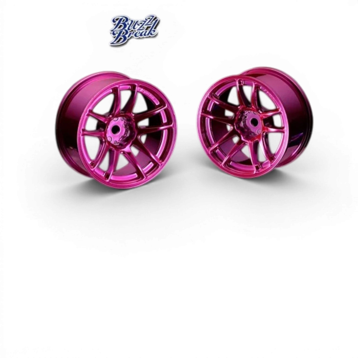 Roues BuzzBreak VALINO N820S 26mm Chrome Rose avec OFF+7, design élégant et finition brillante pour vélo.