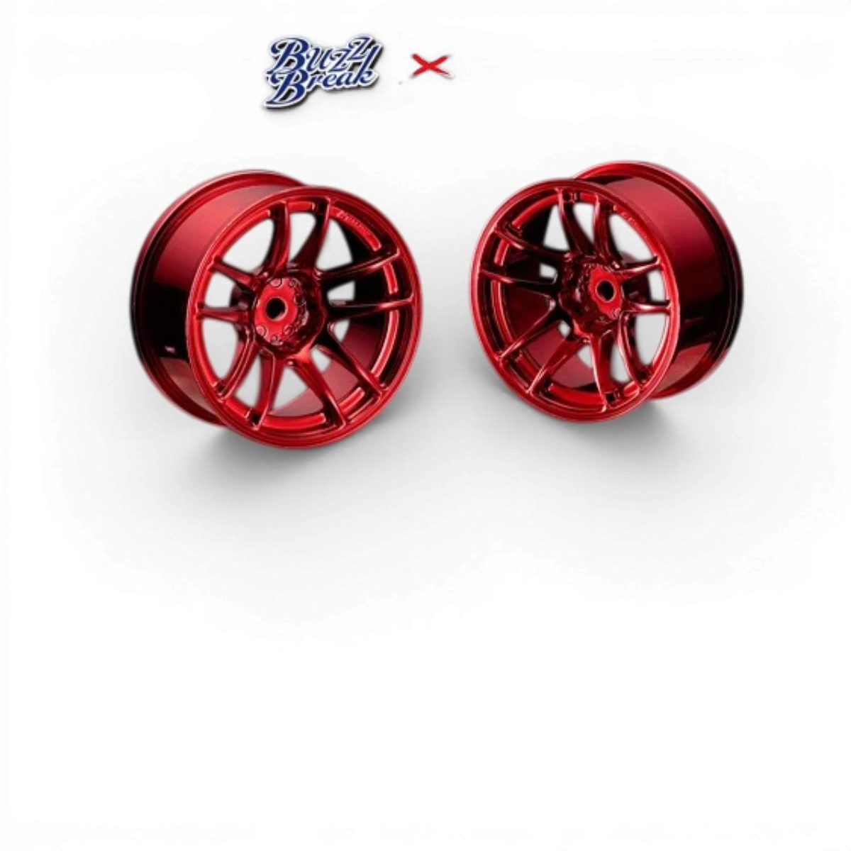 Jantes VALINO N820S 26mm Chrome Rouge avec finition OFF+7 de BuzzBreak, vue en gros plan.