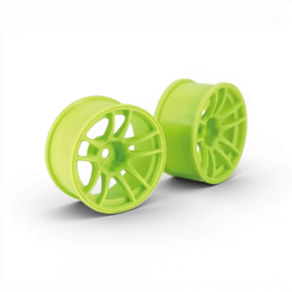 Roues Valino N820S R-SPEC 26mm de BuzzBreak en jaune citron avec détails de finition OFF+7, vue en gros plan.