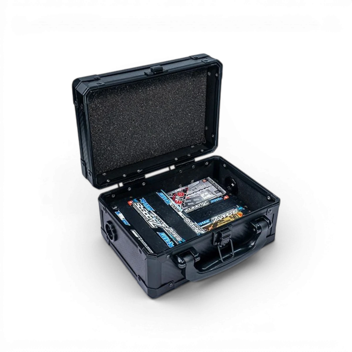 Valise de transport pour Lipo et chargeur Koswork, dimensions 210x150x125mm, boîte de rangement sécurisée pour accessoires électroniques.