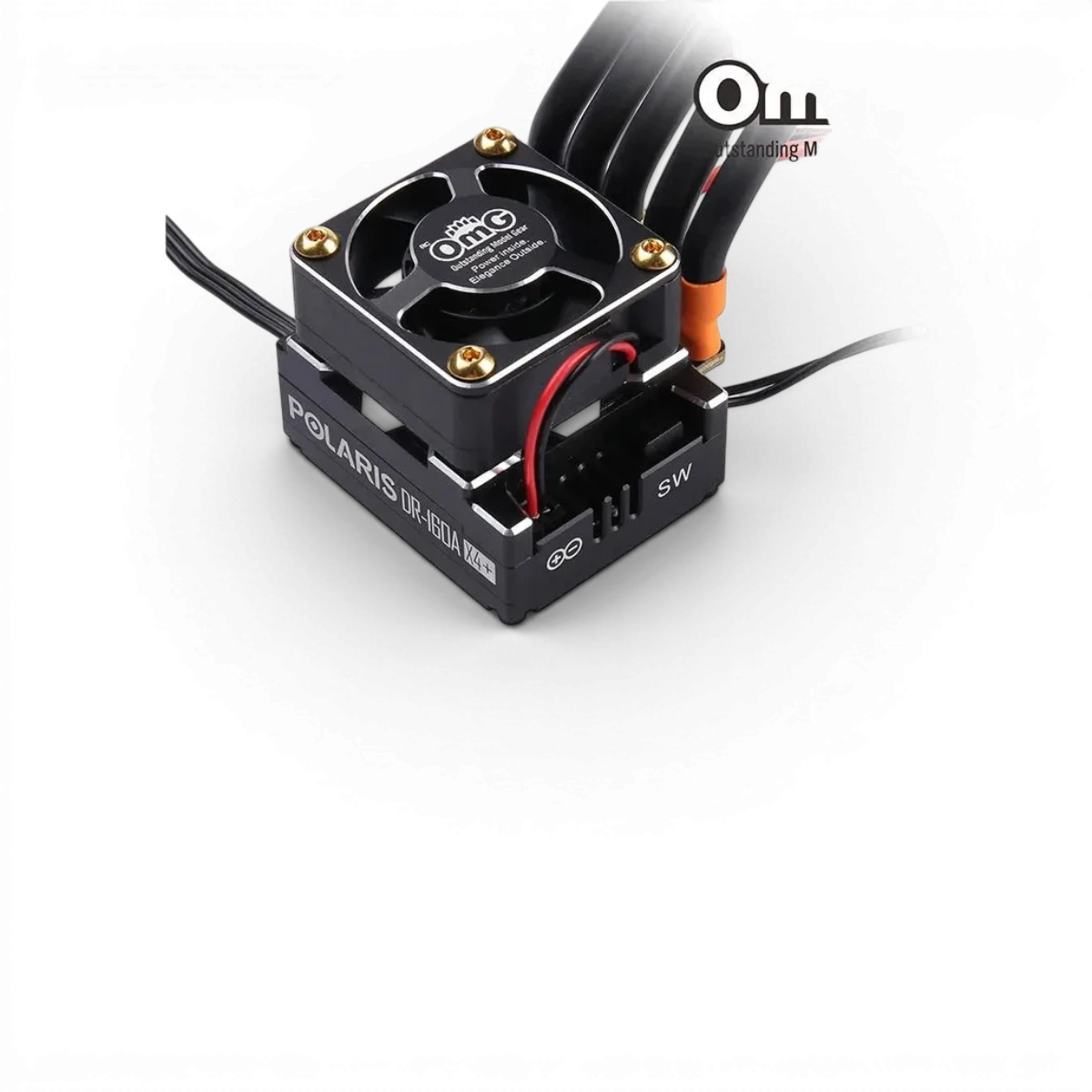 Variateur OMG Polaris DR-160AX4 avec Bluetooth intégré, appareil électronique noir de la marque OMG, pour contrôle de puissance.