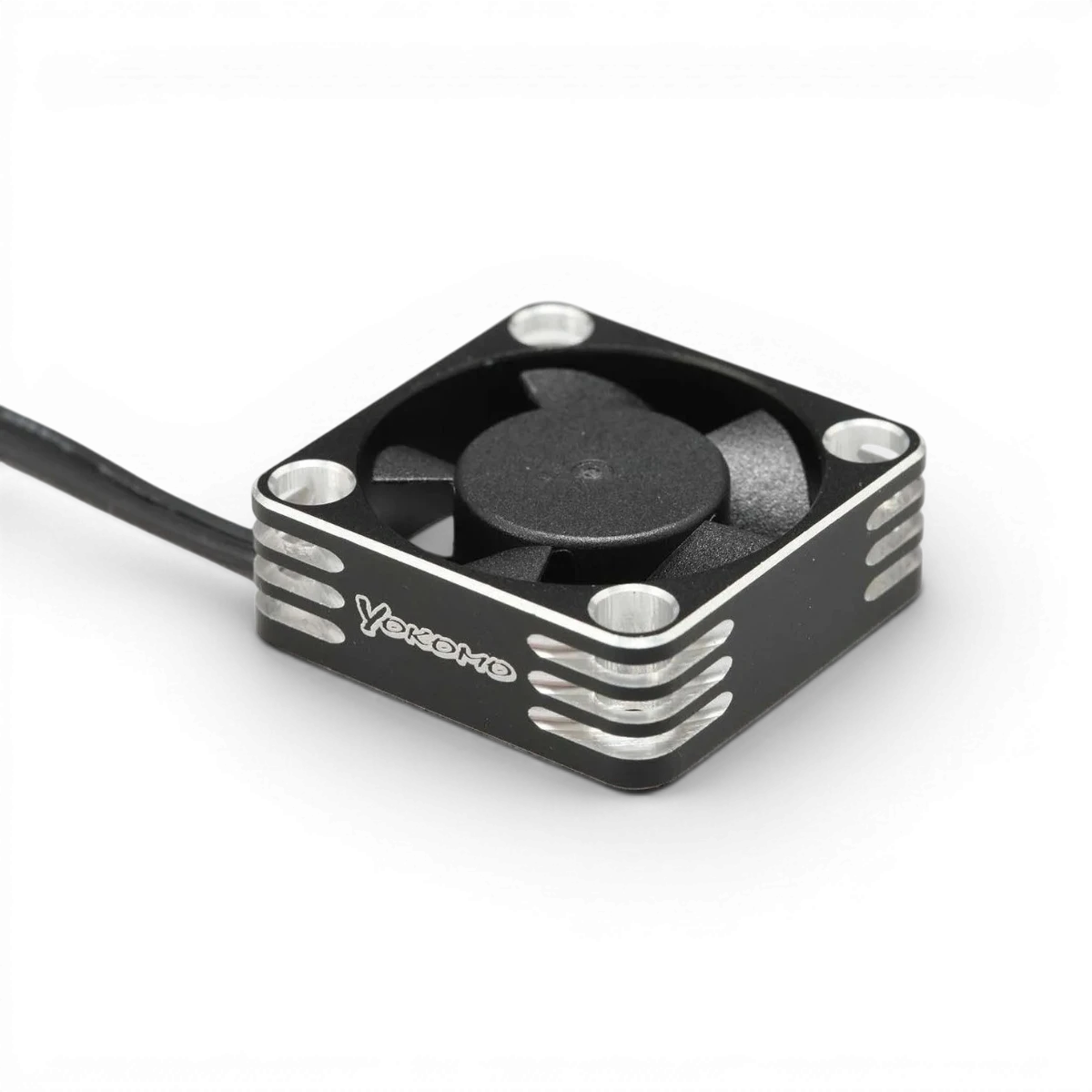 Ventilateur 30mm en aluminium gris de la marque Team Yokomo, conçu pour l’électronique.