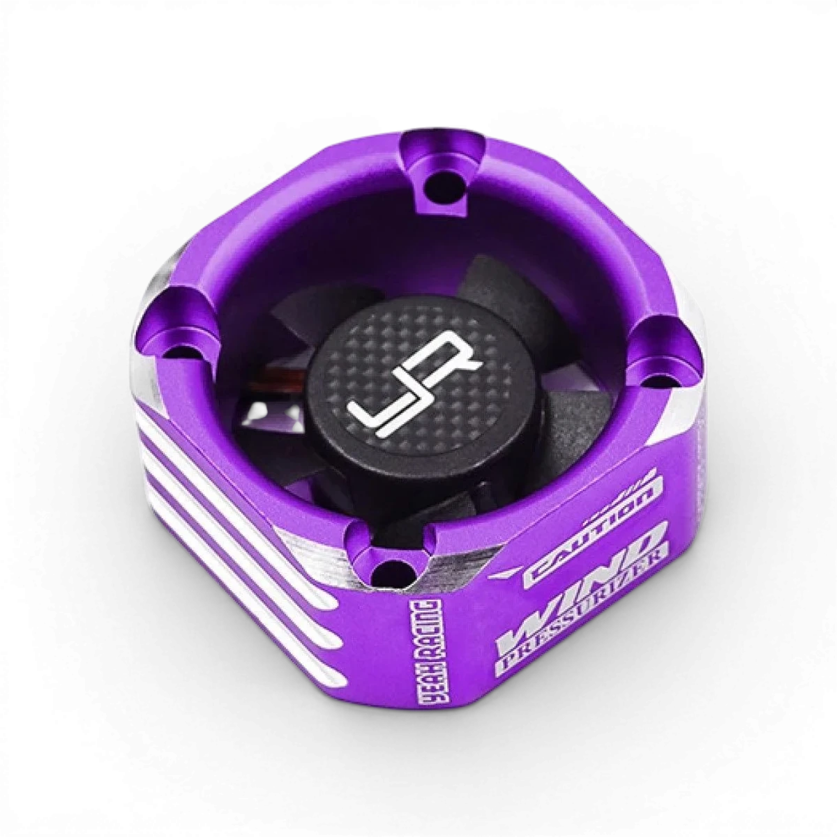 Ventilateur 30mm en aluminium violet de la marque Yeah Racing, avec pales fines et design léger pour refroidissement efficace.