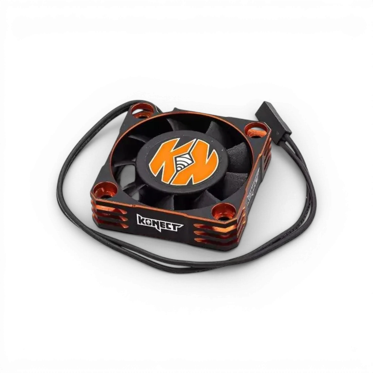 Ventilateur haute vitesse sur cadre en aluminium 40x40x10mm, produit électronique de la marque Konect, avec pales visibles.