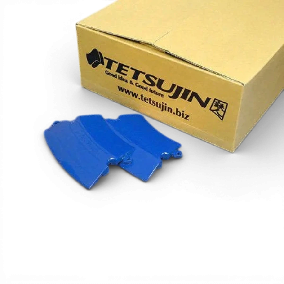 Vibreurs 1/10 Kerbs Bleu "Droit" de Tetsujin, accessoire pour voitures miniatures, avec finition bleue et design droit.