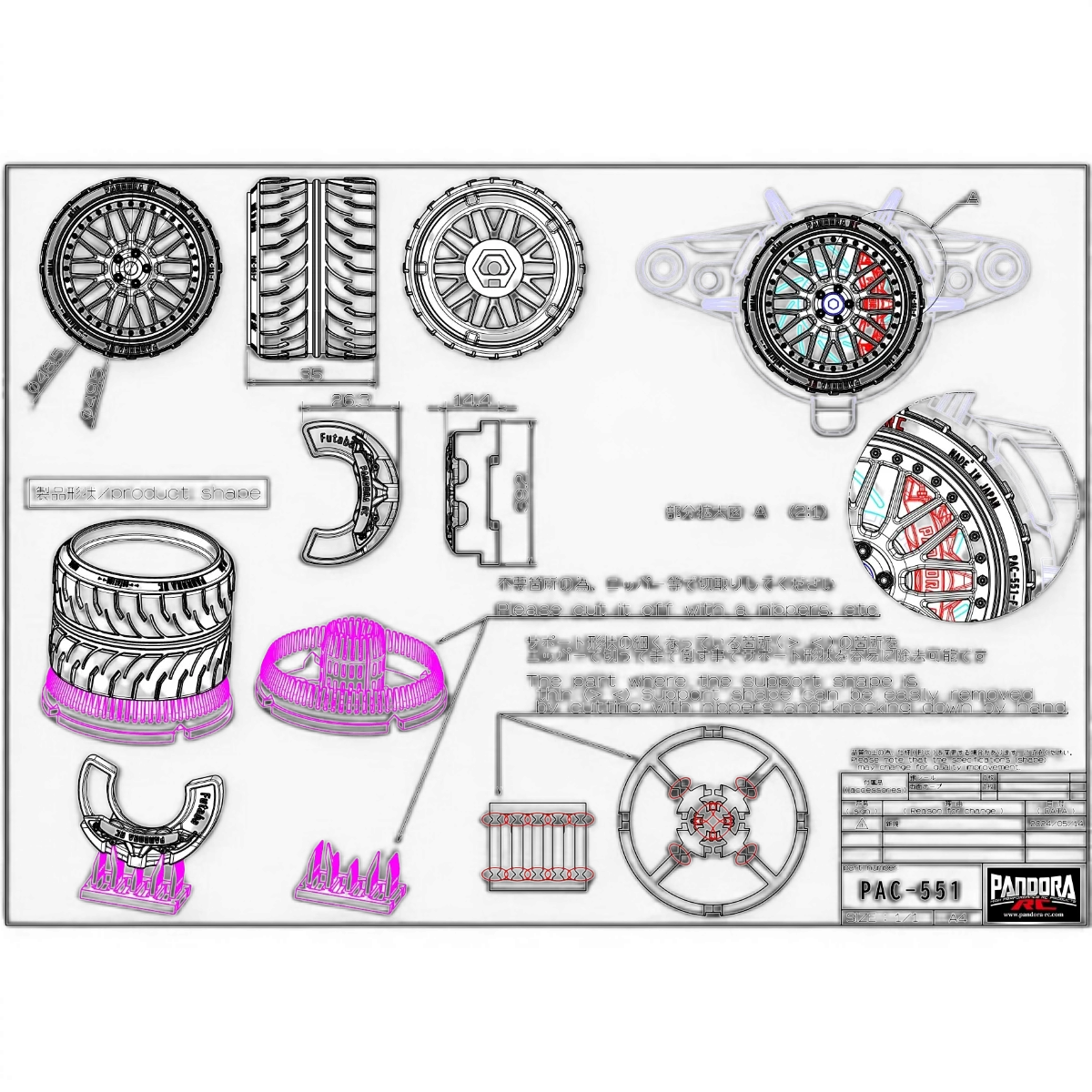 Volant émetteur type TE37 pour radiocommandes Futaba 7PX/10PX - Pandora RC - DriftParadiZ