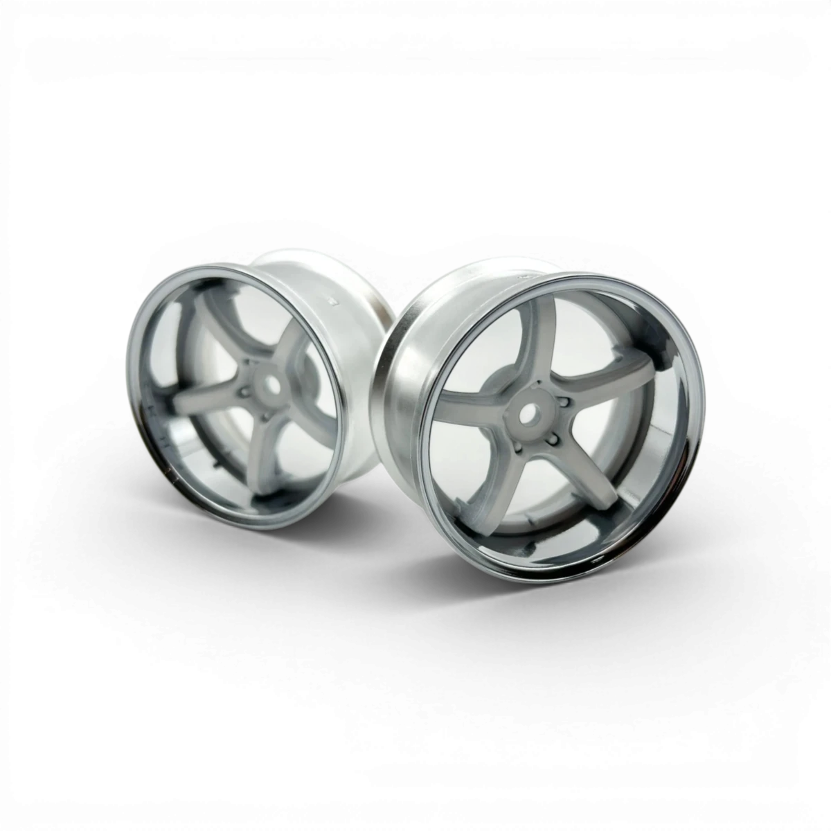 Roues Work Emotion T5R Offset 6 en chrome et blanc, par Custom Lab's, affichées avec un design élégant et moderne.