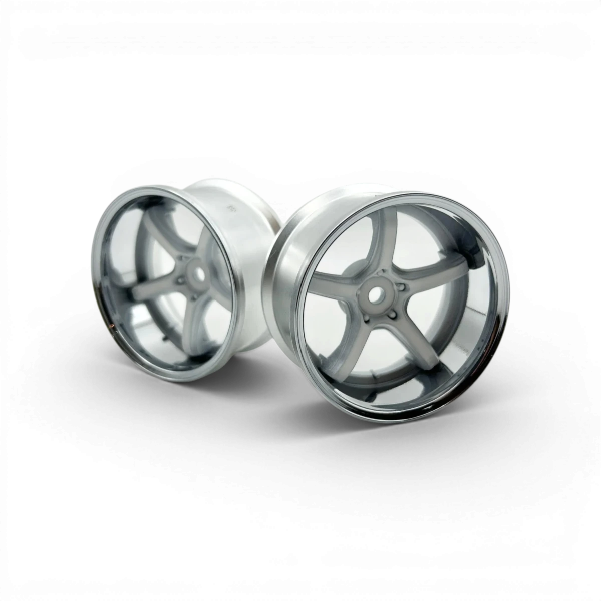 Roues Work Emotion T5R Offset 8 Chrome et Blanc, montées sur une voiture, par Custom lab's.