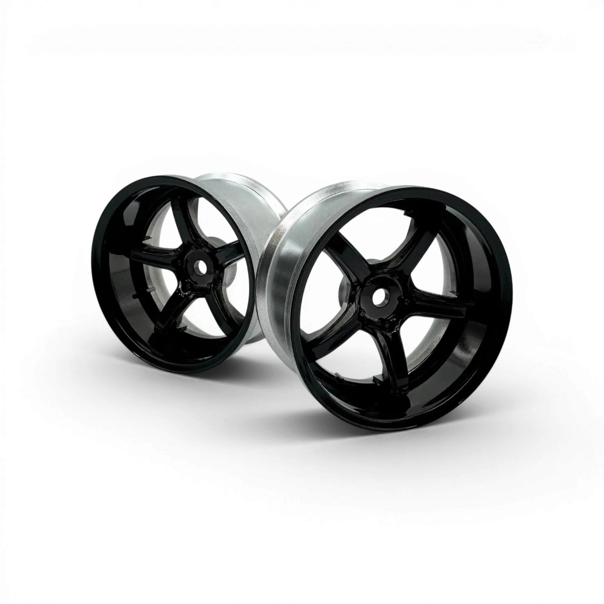 Roues Work Emotion T5R Offset 8 noir haute brillance de Custom lab's, vue de face avec finition brillante et design sportif.