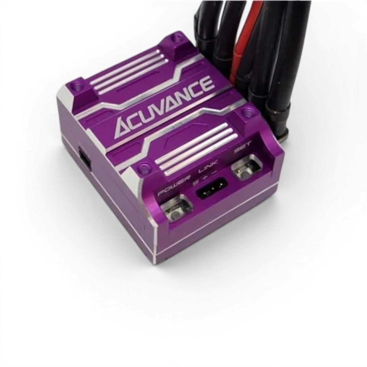 Dispositif électronique Xarvis XX Violet édition de la marque Acuvance, vue en gros plan.