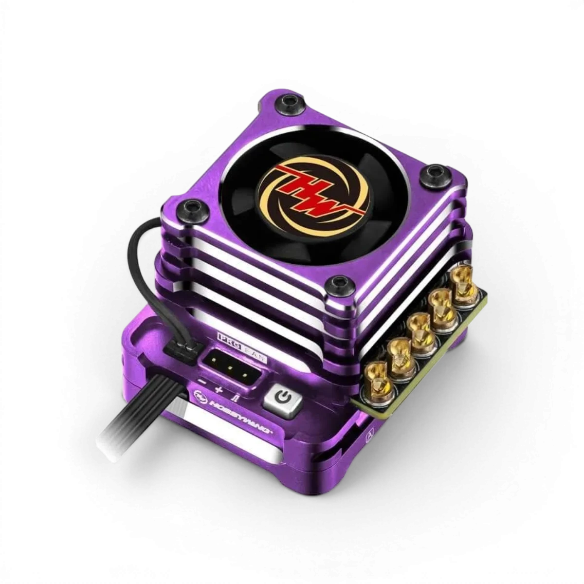 ESC brushless Xerun XD10 Pro "Violet" Hobbywing pour drift, électronique haute performance, vue en gros plan.