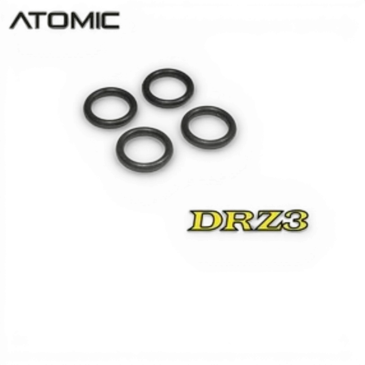 Support de batterie ORing pour DRZ3, pièce détachée de la marque Atomic RC Mini, visible en position avec détails de fixation.