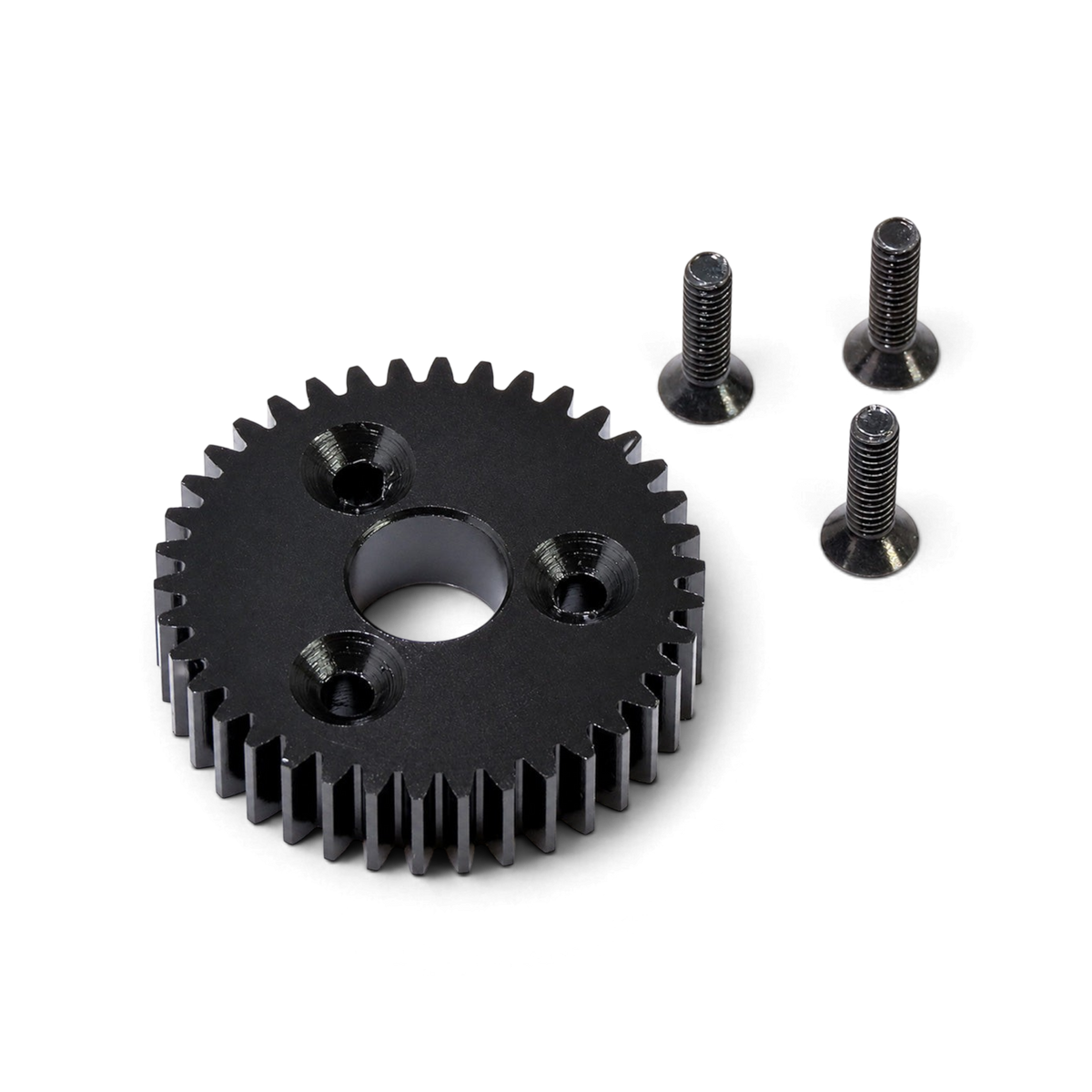 Engrenage de transmission DriftParadiZ 38 dents en POM noir pour FR-D7 avec trois vis de fixation M2