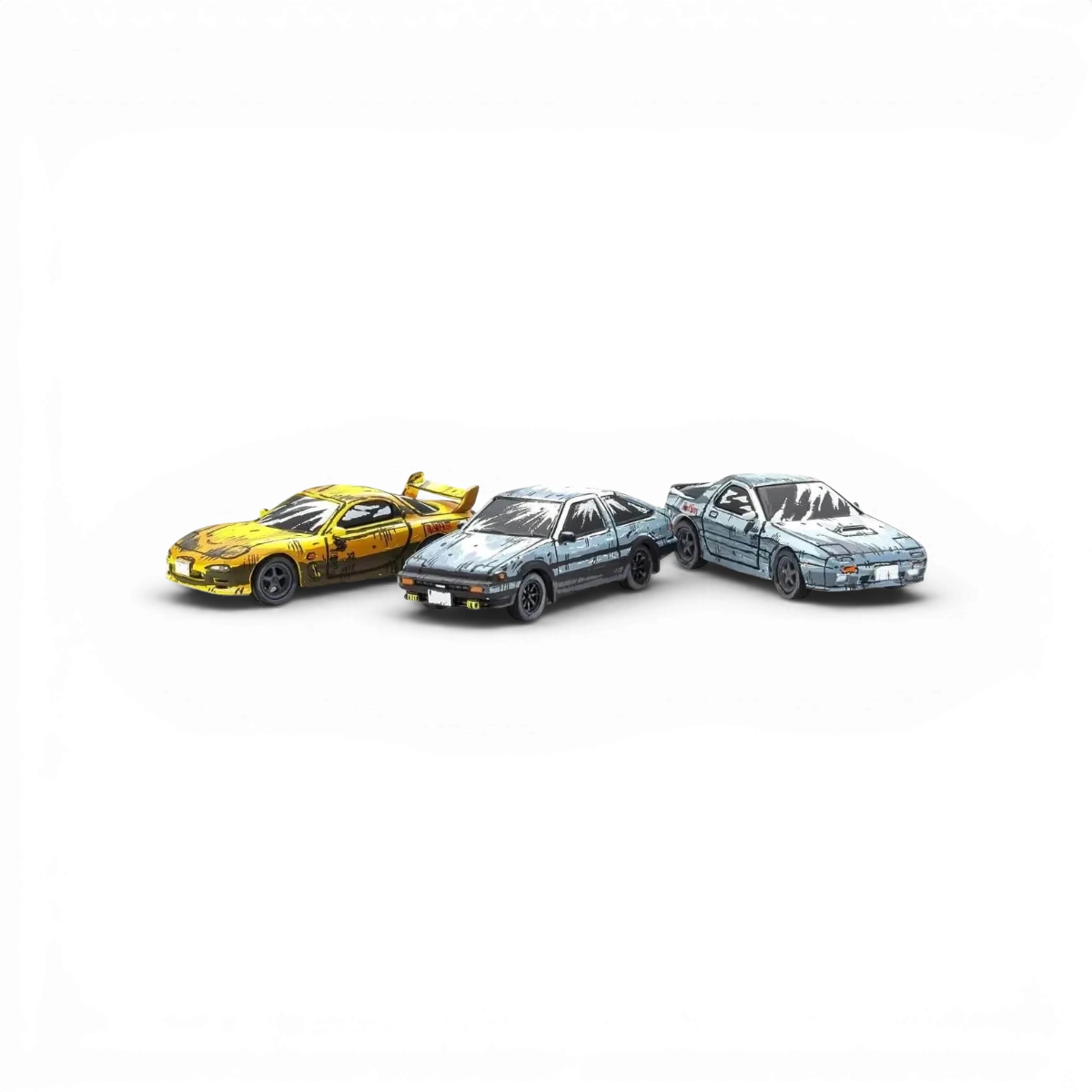 1:64 Initial-D Comic Edition 3 Cars Set + KS07117Y Free - KYOSHO - DriftParadiZ