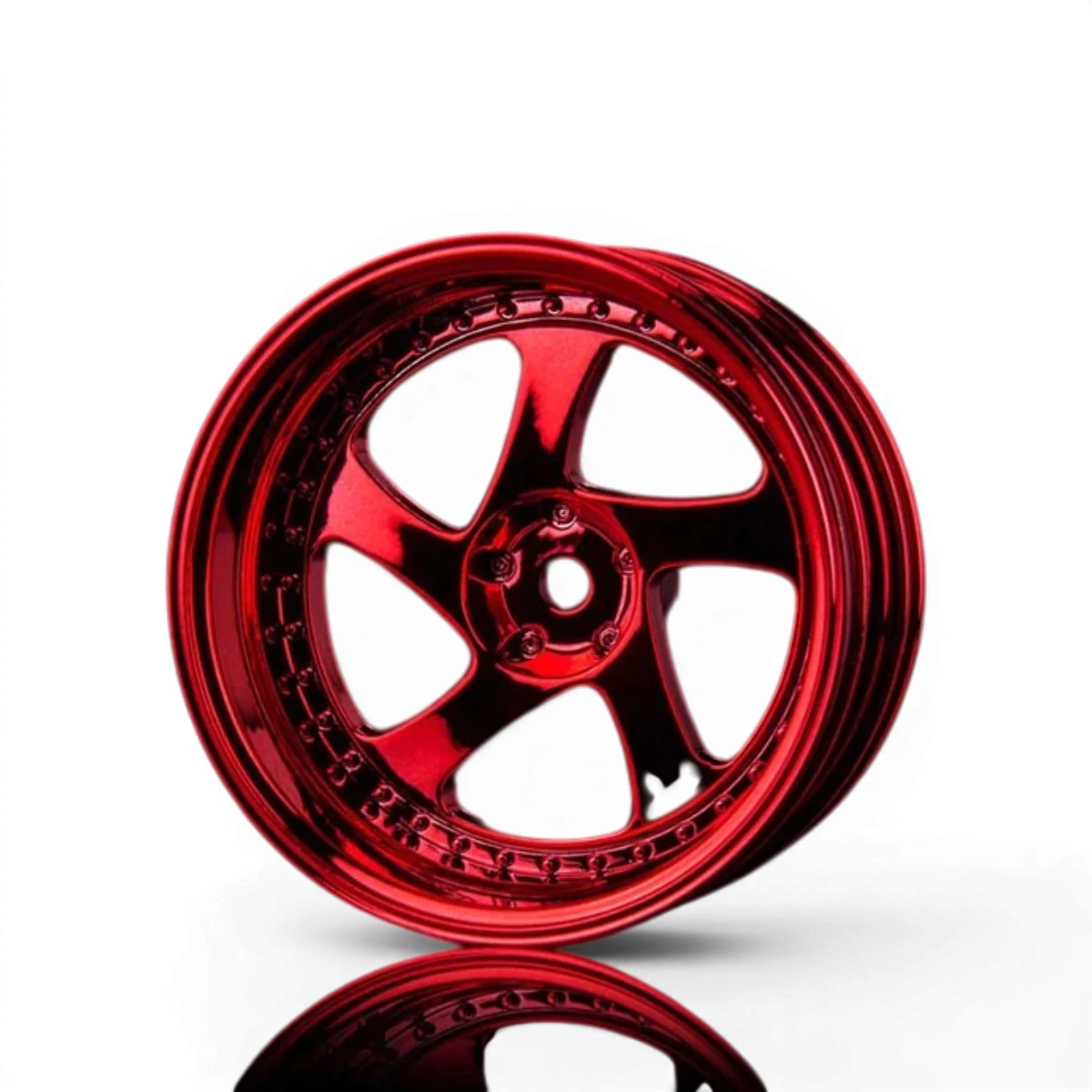 Jantes TMB +5 rouges de la marque Max Speed Technology, roues en alliage avec finition rouge brillante.